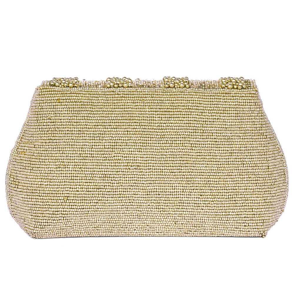 9150 Golden Clutch Purses Handmade Evening Sling Handbag Stylish Bridal - Picture 8 of 9